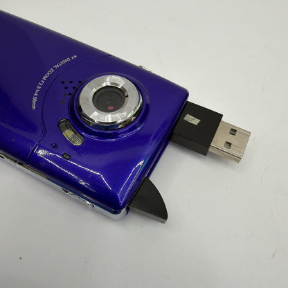 Vivitar DVR 880HD Pocket HD Camcorder Purple Tested Working w/ 2GB microSD
