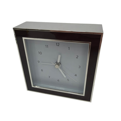 Restoration Hardware Chrome Desk Alarm Clock 4in Square Tested Working