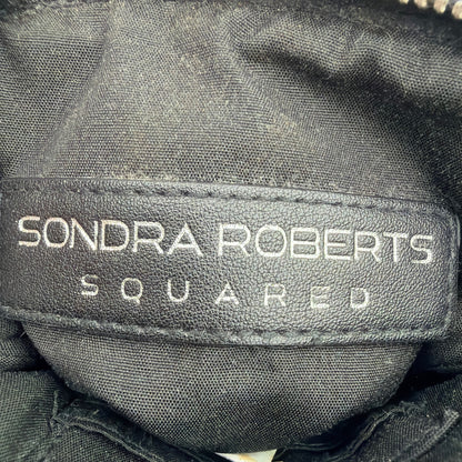 Sondra Roberts Squared Black Leather Crossbody Bag 4.5 x 7.5 x 1
