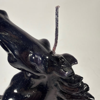 Black Rearing Horse Candle Figurine 11 x 7 x 4 in