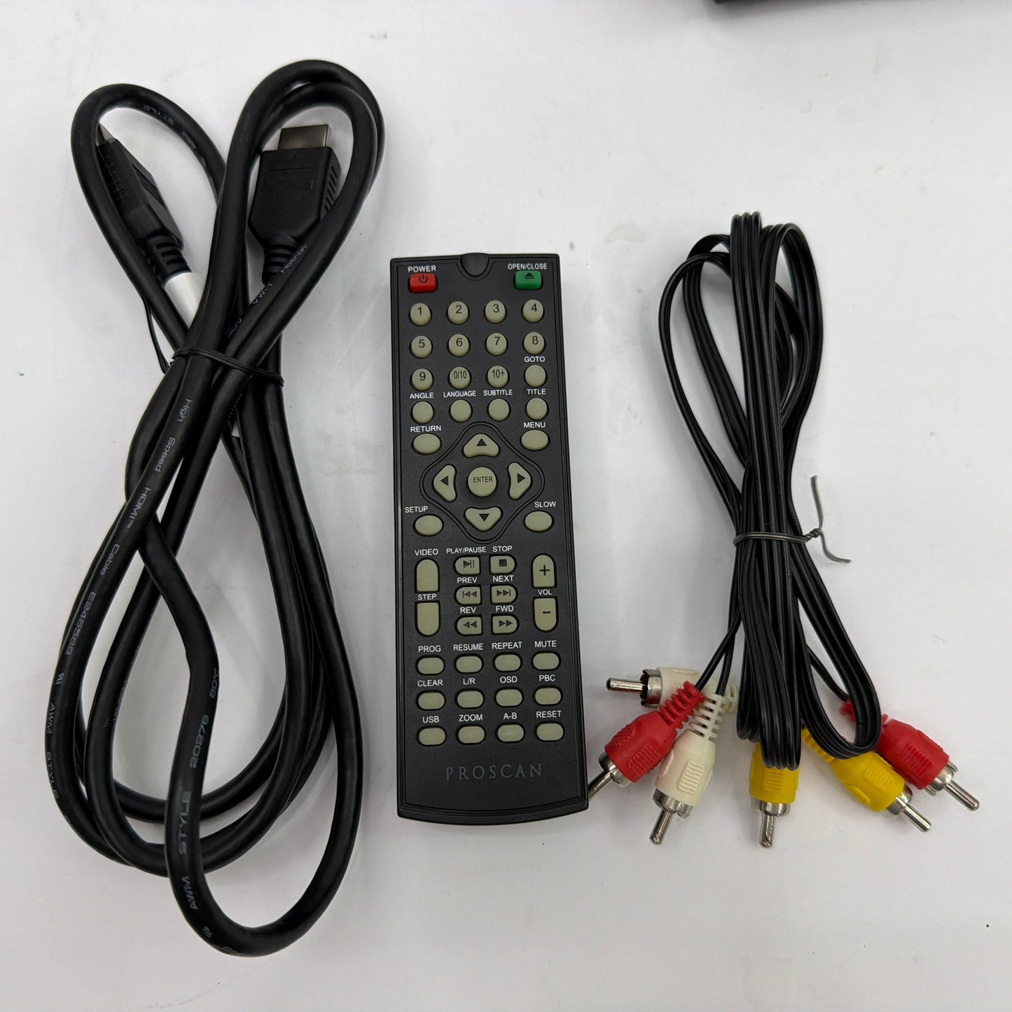 Proscan PDVD6670 DVD Player with HDMI USB Remote Power Cord and AV Cables