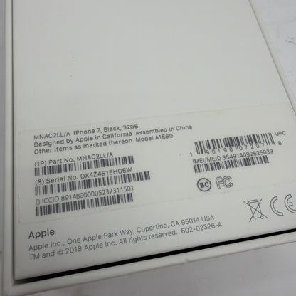 Apple iPhone 7 32GB Retail Box Only Model A1660 MNAC2LL/A