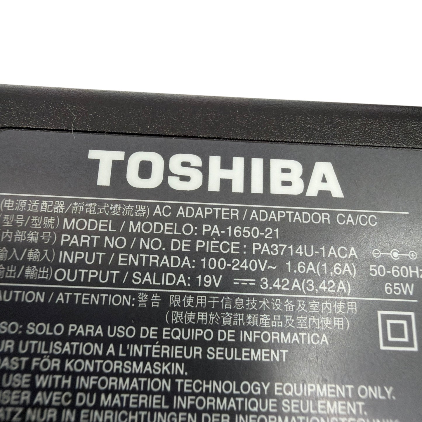 Toshiba PA-1650-21 AC Adapter PA3714U-1ACA 65W 19V 3.42A Laptop Charger