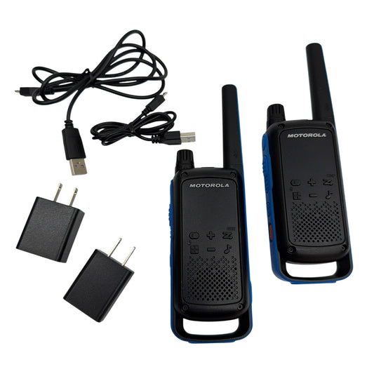 Motorola Talkabout T800 Two-Way Radios Pair w/ Battery Packs & Chargers