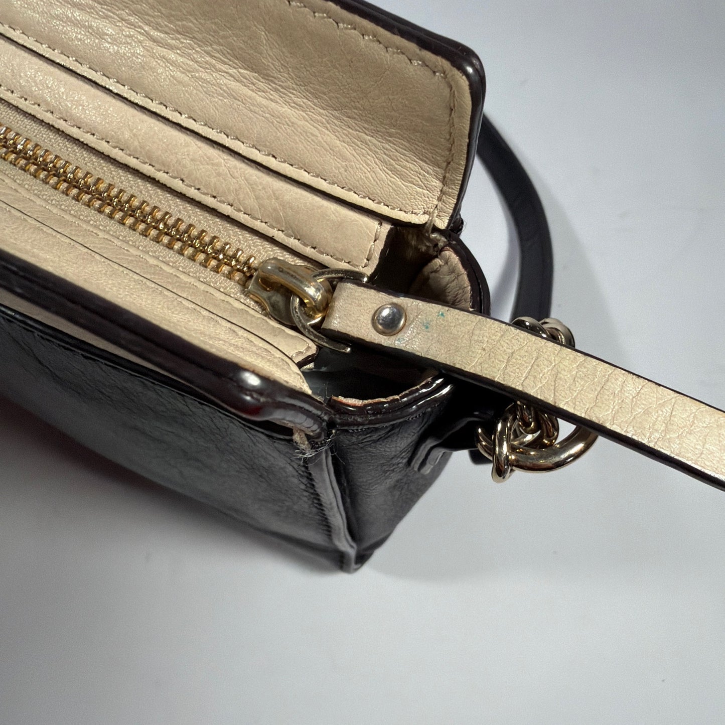 Kate Spade New York Black & Cream Leather Bow Crossbody Bag