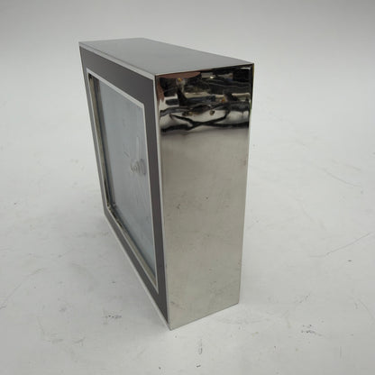 Restoration Hardware Chrome Desk Alarm Clock 4in Square Tested Working
