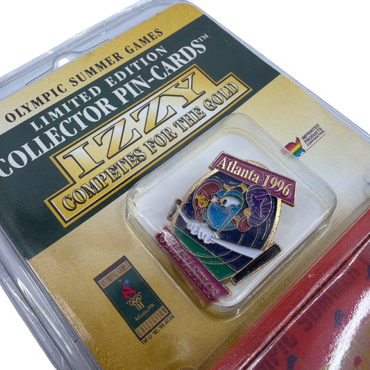 1996 Atlanta Olympic Summer Games Izzy Gymnastics Collector Pin-Card Limited Ed