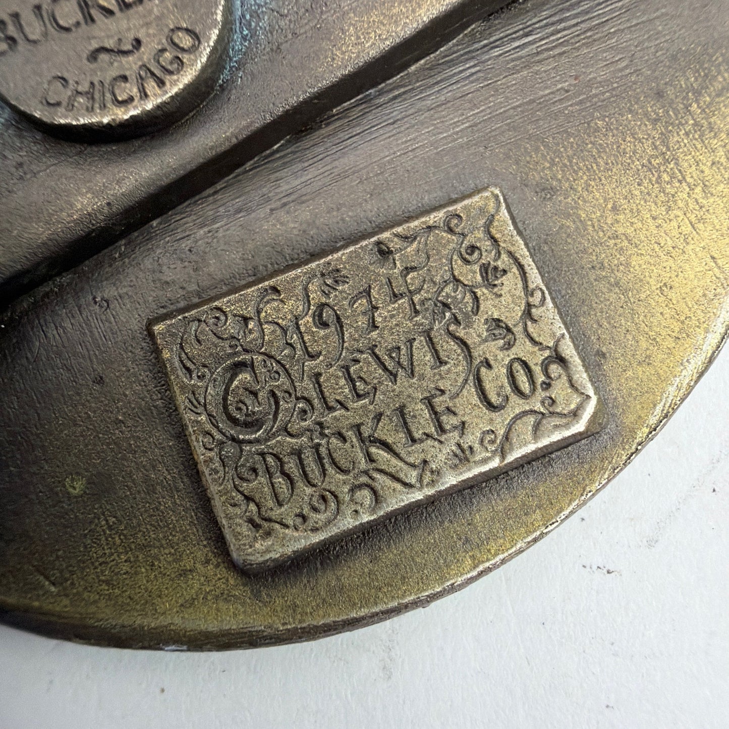 Vintage 1974 Lewis Buckles Washington Statehood Round Belt Buckle Nov 11 1889