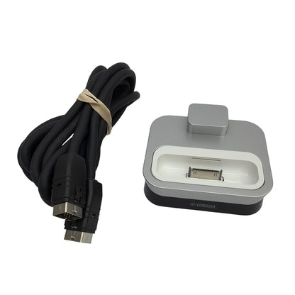 Yamaha YDS-11 iPod Dock Station with Cable Silver Black Untested