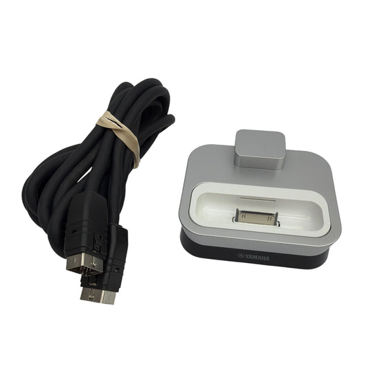 Yamaha YDS-11 iPod Dock Station with Cable Silver Black Untested