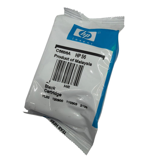 HP 56 Black Ink Cartridge C6656A Genuine OEM Sealed Foil (No Retail Box)