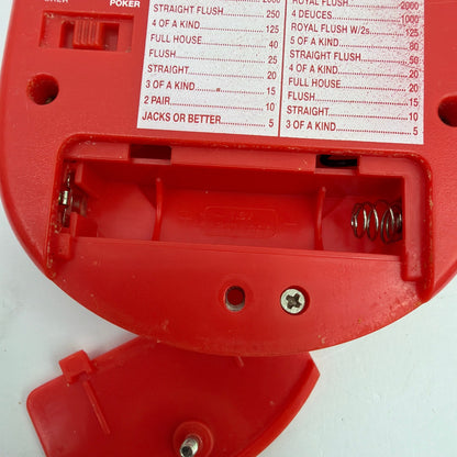 Radica Pocket Poker Draw & Deuces Handheld Electronic Game Red 2006 Tested