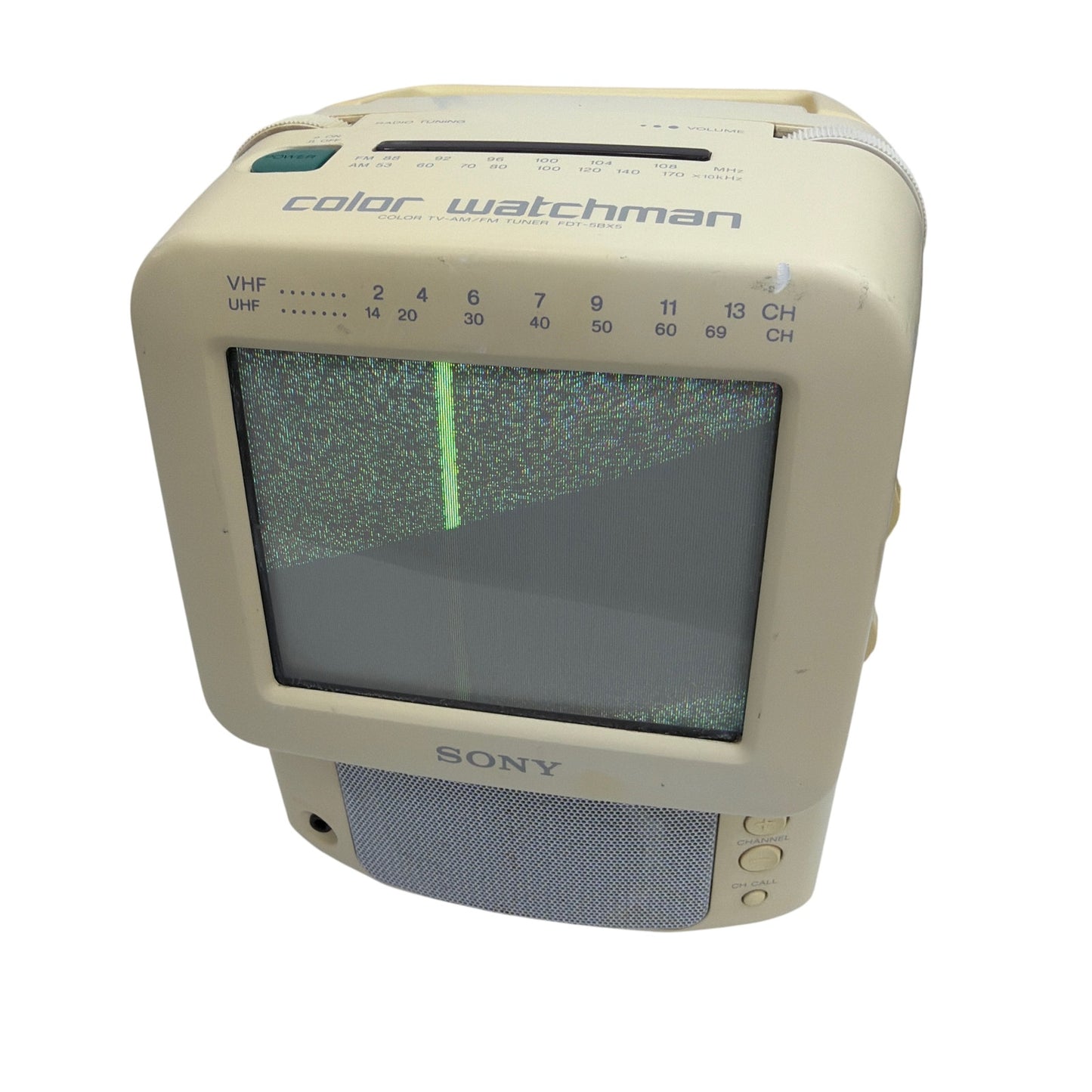 Sony Color Watchman FDT-5BX5 5-Inch Portable CRT TV AM/FM Radio Beige