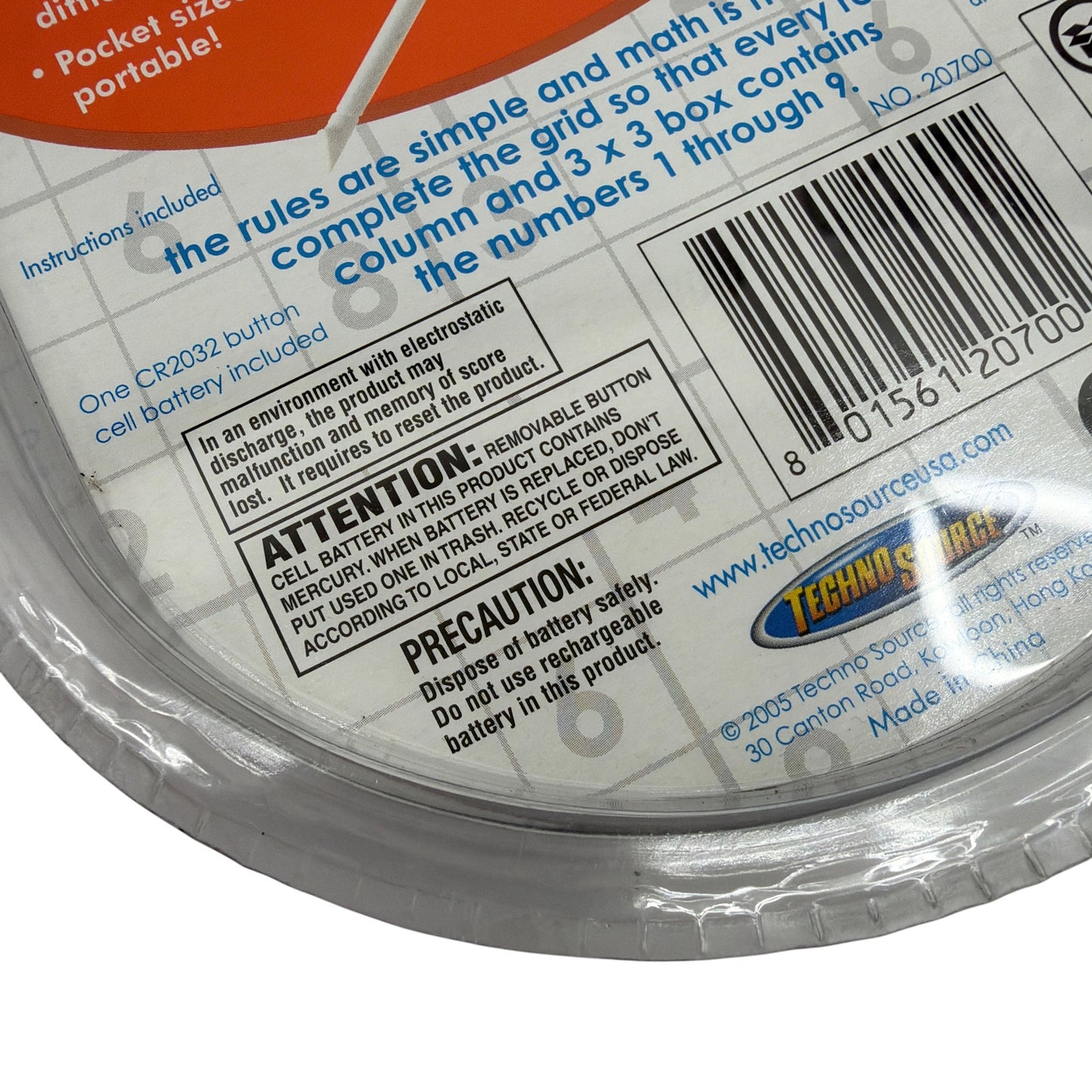 Techno Source Illuminated Touch Screen Sudoku Handheld Game 20700 New Sealed