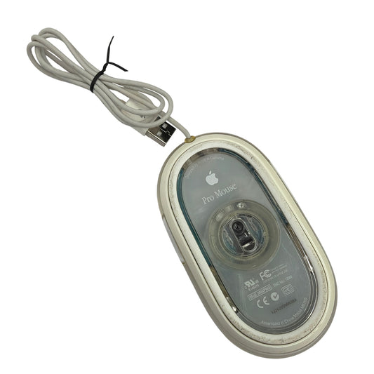 Apple Pro Mouse M5769 USB Wired Optical Mouse White Clear Tested Working