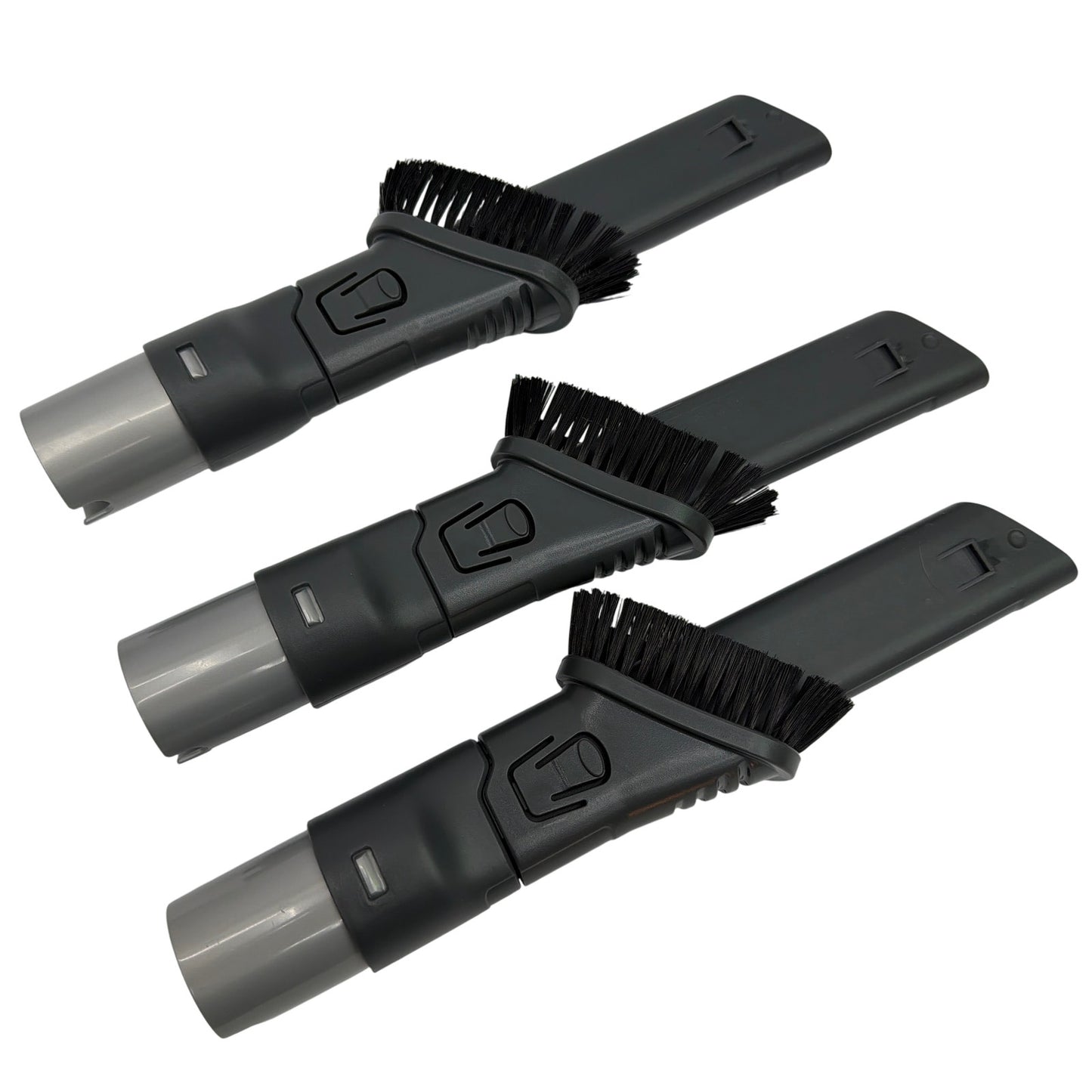 Lot of 3 Shark Vacuum Crevice Tool Attachments with Brush – Gray