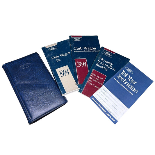 1994 Ford Club Wagon Owner Manual Set w/ Case, Warranty & Maintenance Books
