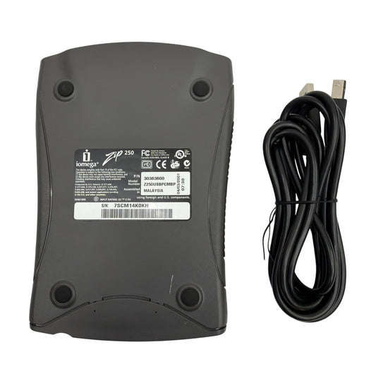Iomega Zip 250MB USB Powered External Drive Z250USBPCMBP Tested w/ USB Cable