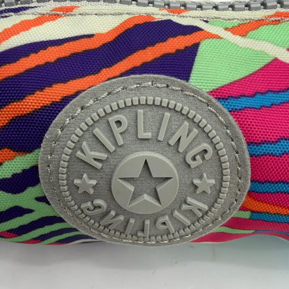 Kipling AC3364 Zip Pencil Case Cosmetic Pouch Multicolor With Monkey Keychain