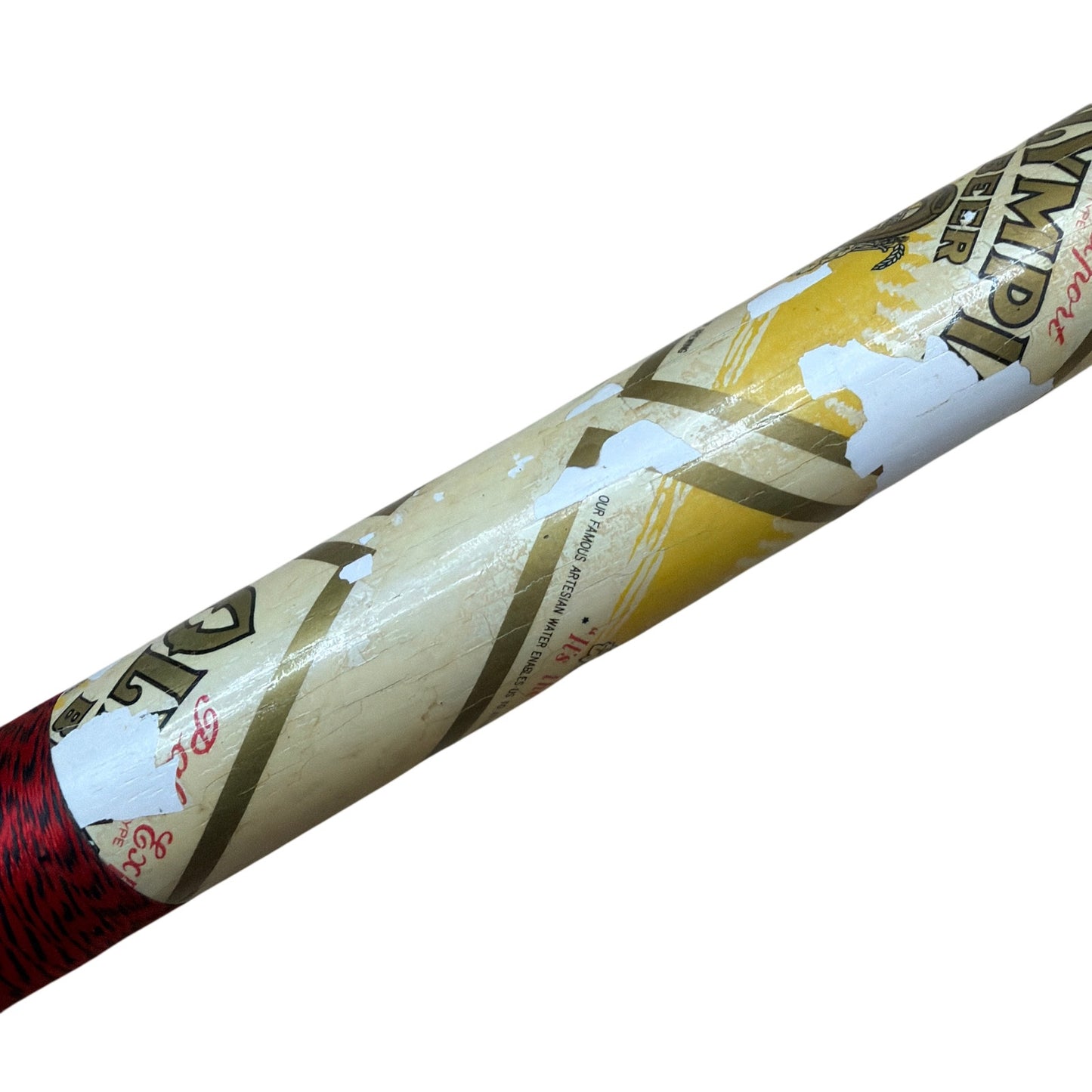 Olympia Two-Piece Pool Cue 56.5in Select Maple Shaft Red Wrap Needs Tip