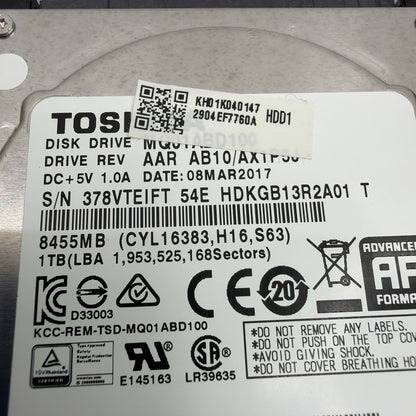 Toshiba MQ01ABD100 1TB 2.5" SATA HDD 5400RPM Tested