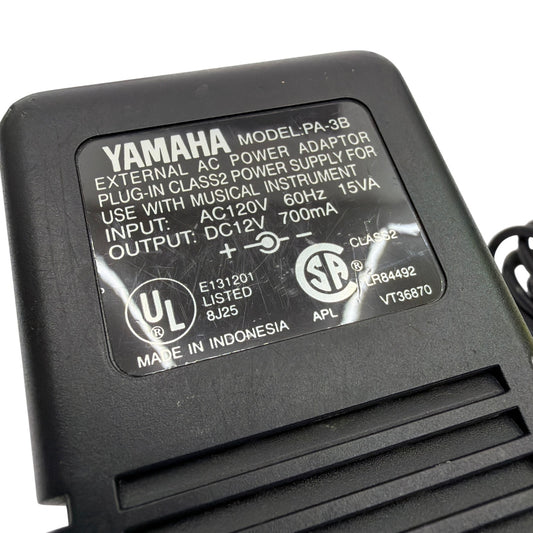 Yamaha PA-3B 12V 700mA Keyboard AC Power Adapter OEM Black