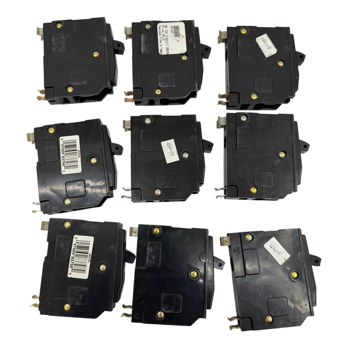 Square D QO115 15A 1-Pole 120/240V Circuit Breaker Lot of 9