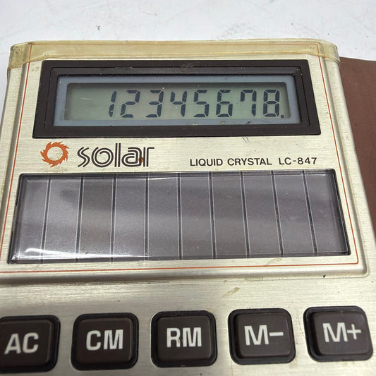 Toshiba LC-847 Solar Liquid Crystal Pocket Calculator With Brown Case Tested