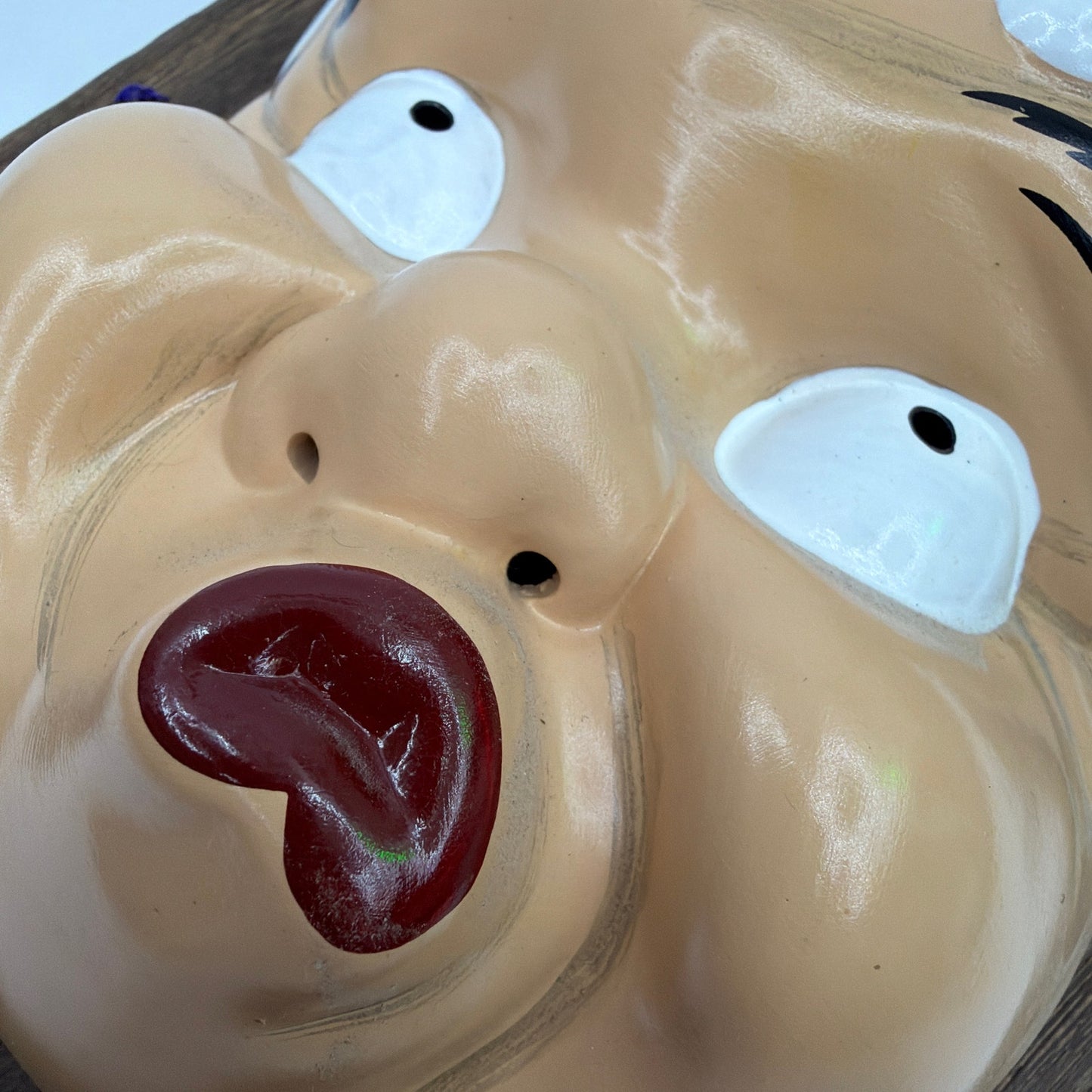 Japanese Hyottoko Comic Mask Wall Hanging on Wooden Plaque