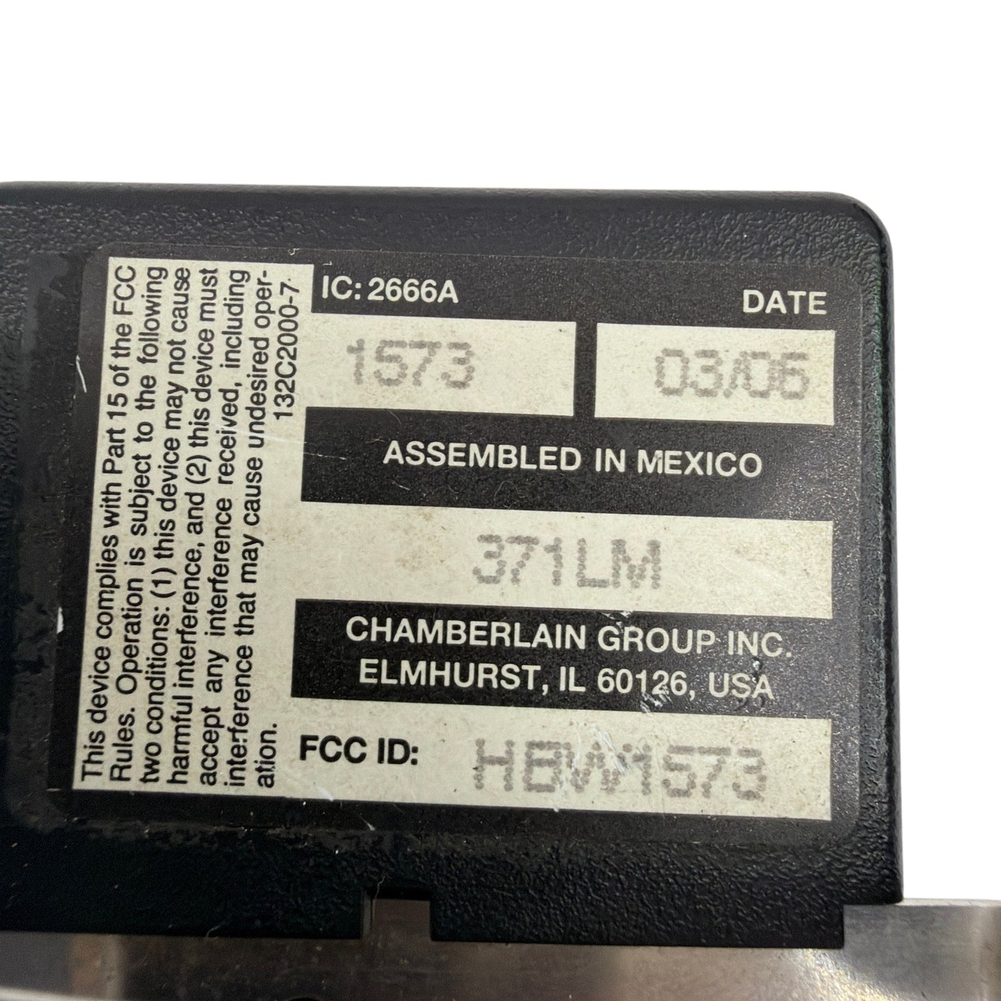 LiftMaster 371LM Security+ 315 MHz 1-Button Visor Garage Door Opener Remote