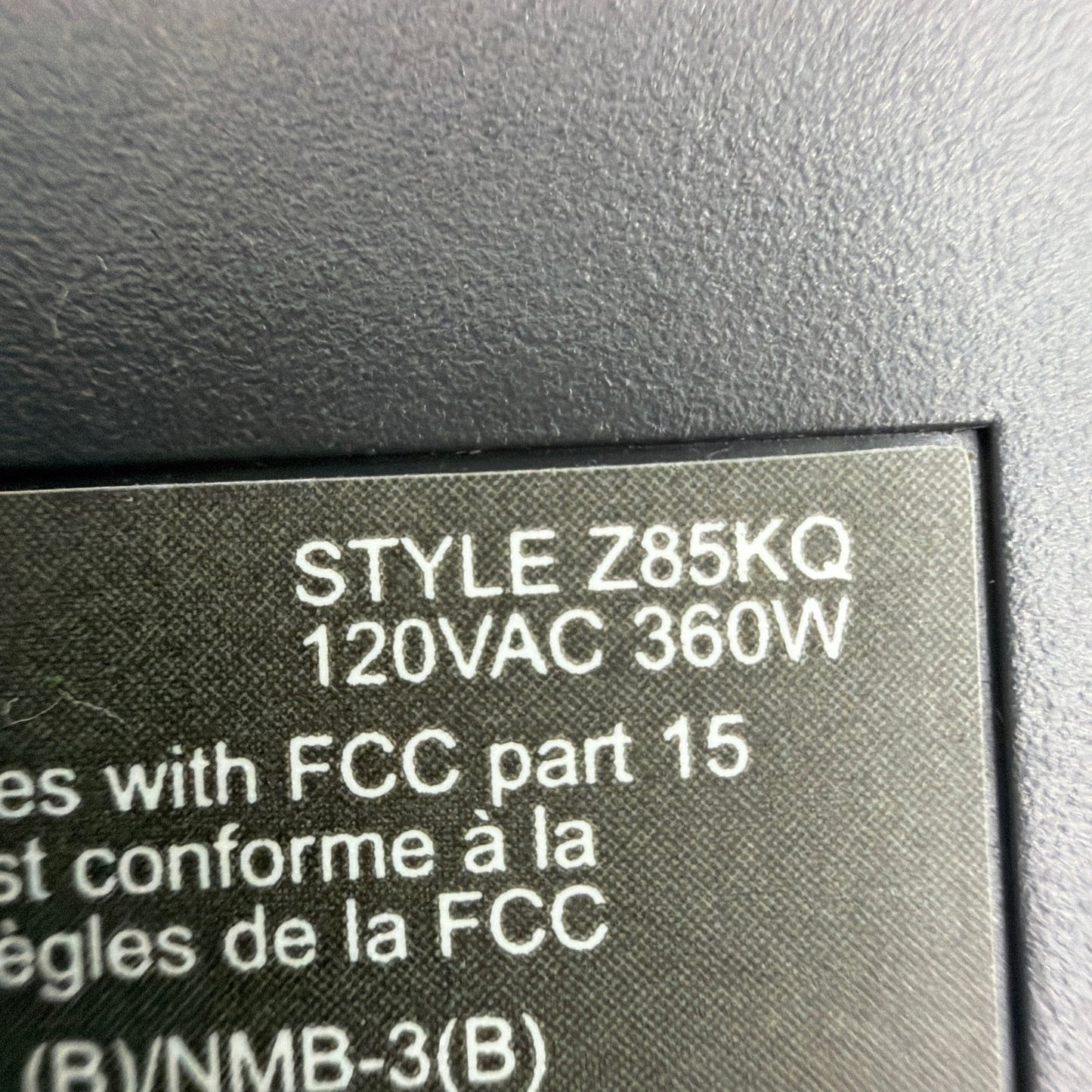 Sunbeam Dual Heated Blanket Controller Set Style Z85KQ 4-Prong Black Gray