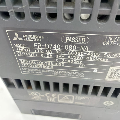 Mitsubishi FR-D740-080-NA NexRev DrivePak VFD Inverter 3PH 380-480V – For Parts/
