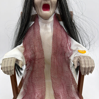Animated Rocking Chair Granny Halloween Decoration 16 in Tested Working