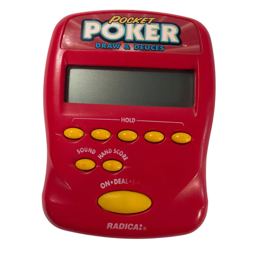 Radica Pocket Poker Draw & Deuces Handheld Electronic Game Red