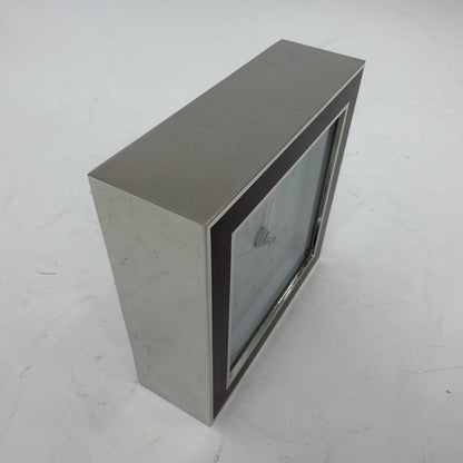 Restoration Hardware Chrome Desk Alarm Clock 4in Square Tested Working