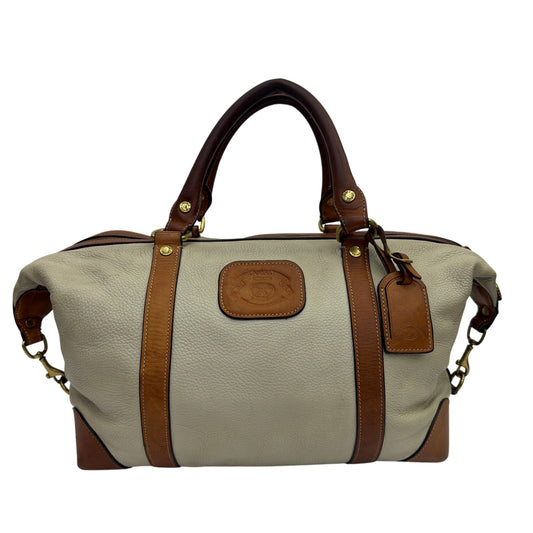 Ghurka Cavalier II No. 97 Weekender Duffel Bag Cream Leather Tan Trim