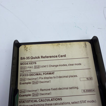 Texas Instruments BA-35 Business Analyst Calculator with Case Reference Card