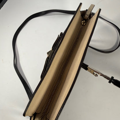 Kate Spade New York Black & Cream Leather Bow Crossbody Bag