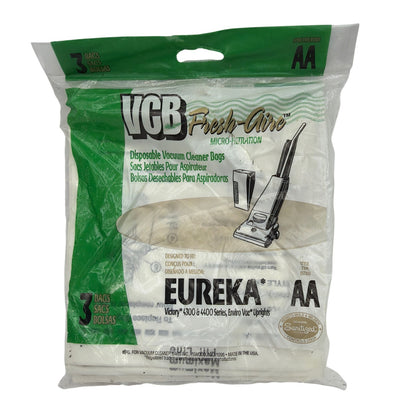VCB Fresh-Aire Style AA Vacuum Cleaner Bags for Eureka Victory 4300/4400 3-Pack