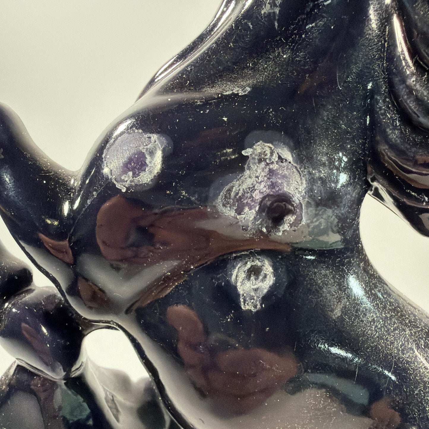 Black Rearing Horse Candle Figurine 11 x 7 x 4 in