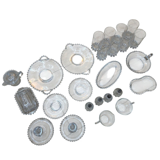 Large Vintage Imperial Glass Candlewick Clear Glassware Mixed Lot