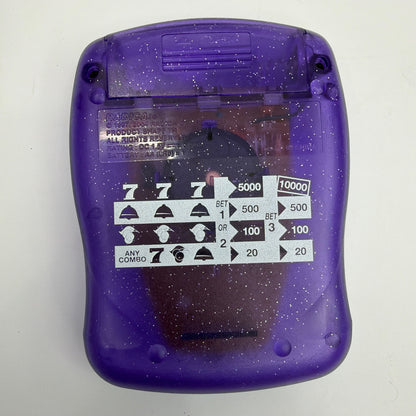 Radica Pocket Slot Handheld Electronic Game Translucent Purple Tested Working