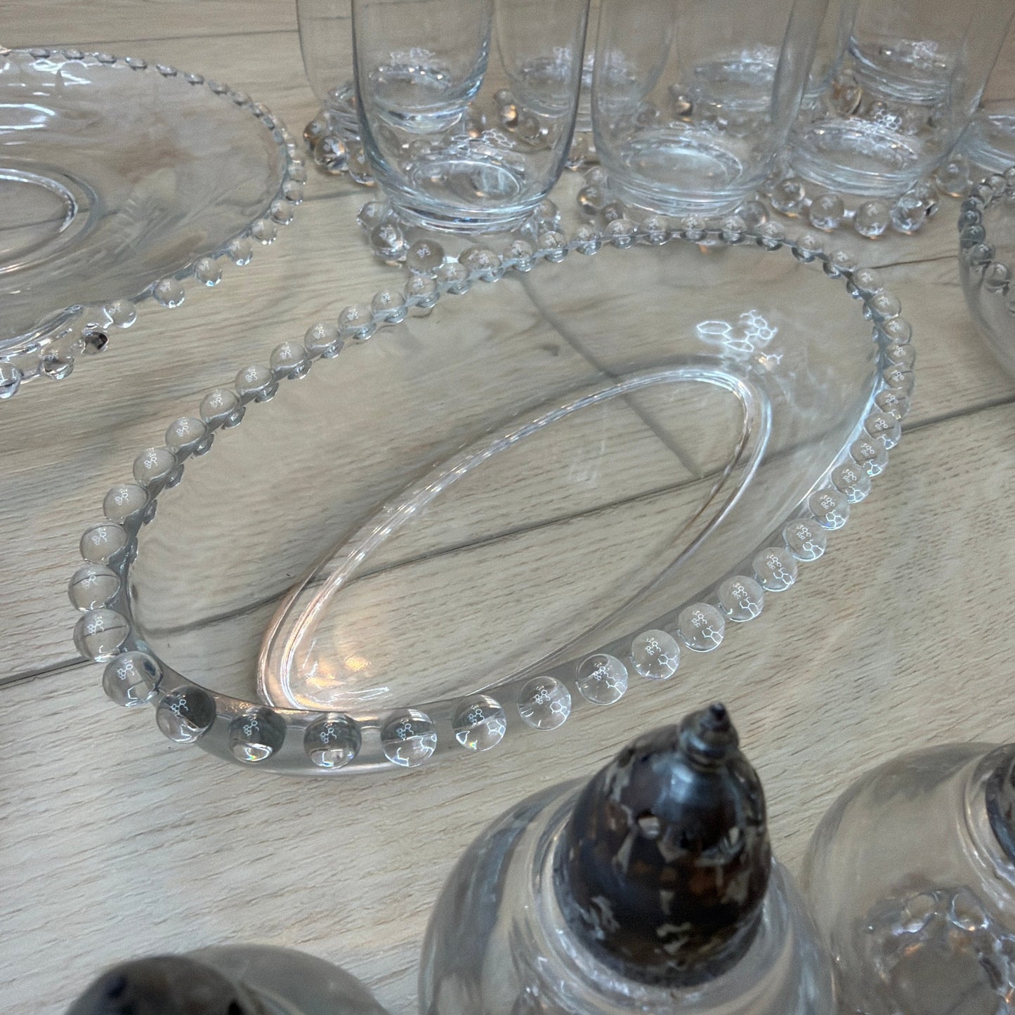 Large Vintage Imperial Glass Candlewick Clear Glassware Mixed Lot