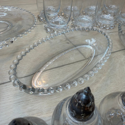 Large Vintage Imperial Glass Candlewick Clear Glassware Mixed Lot