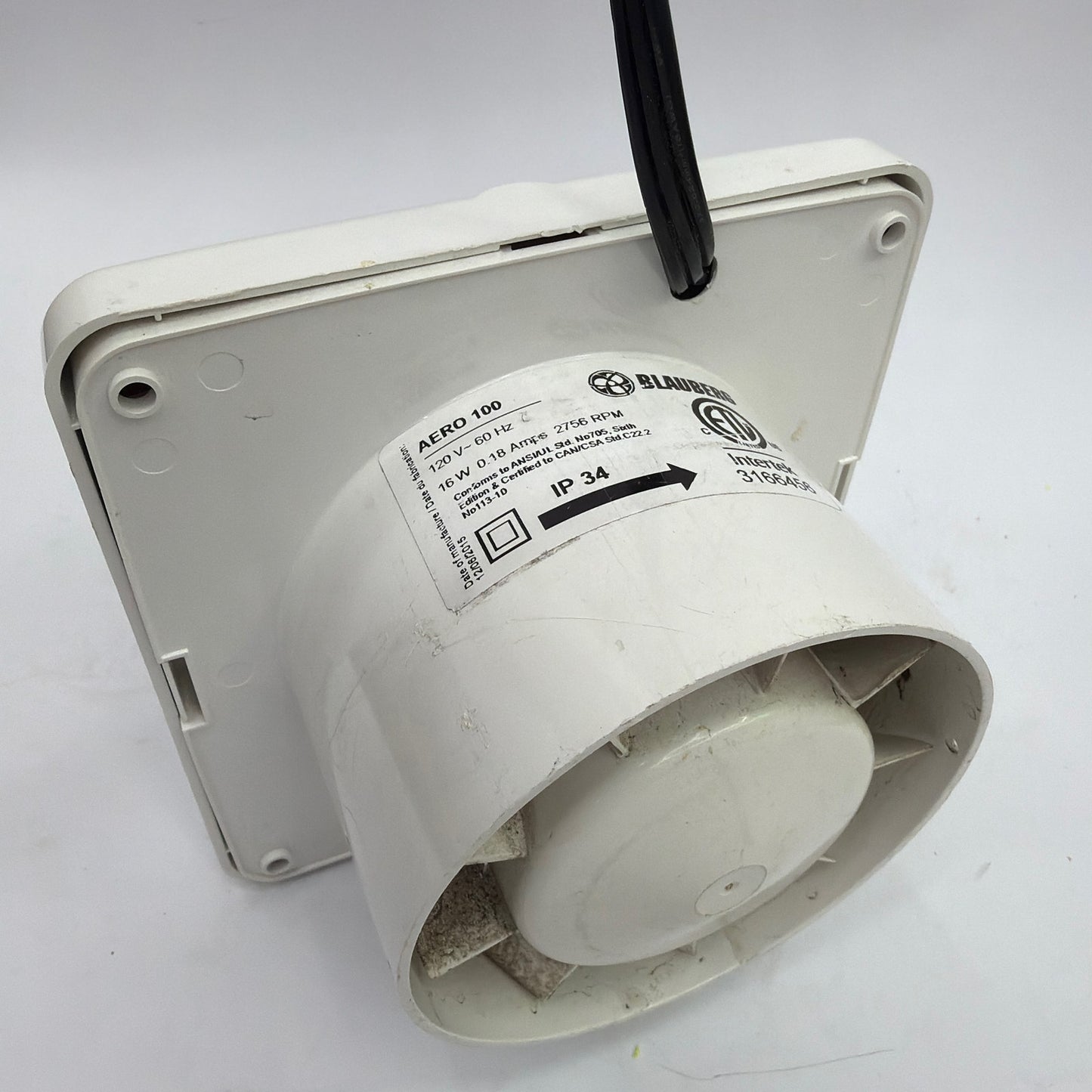 Blauberg Aero 100 100mm 120V Exhaust Vent Fan White