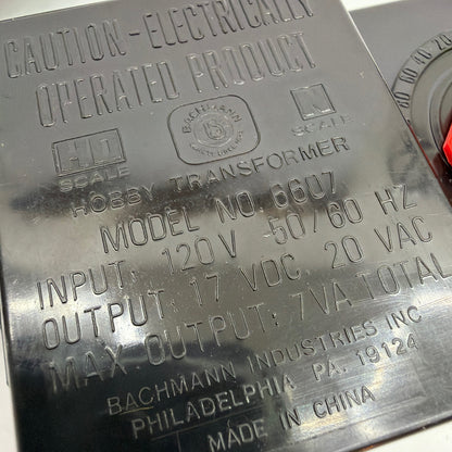 Bachmann 6607 HO/N Scale Hobby Transformer Power Pack Tested Working