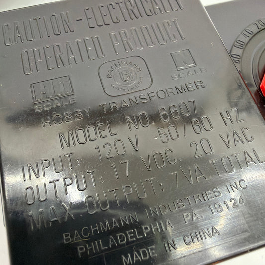 Bachmann 6607 HO/N Scale Hobby Transformer Power Pack Tested Working