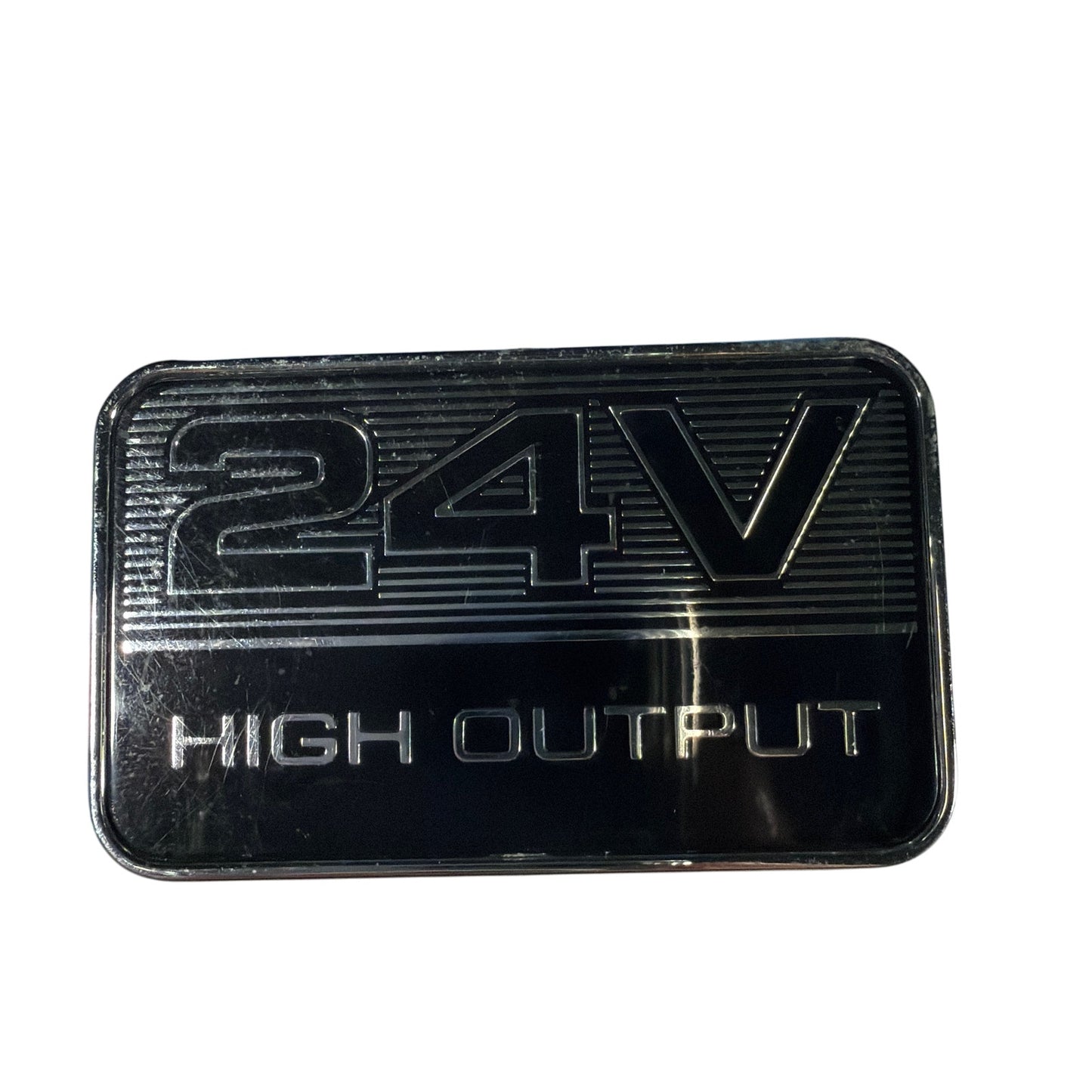 24V High Output Emblem Badge 2.5 x 1.5 in Black Chrome