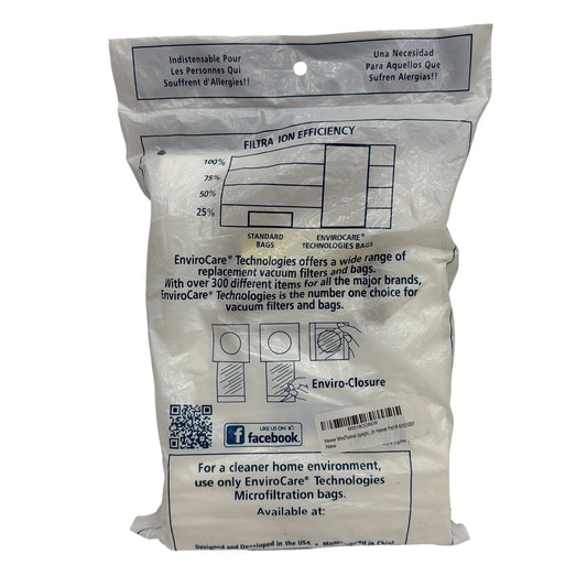EnviroCare Technologies Type Y Micro Filtration Vacuum Bags for Hoover Windtunne
