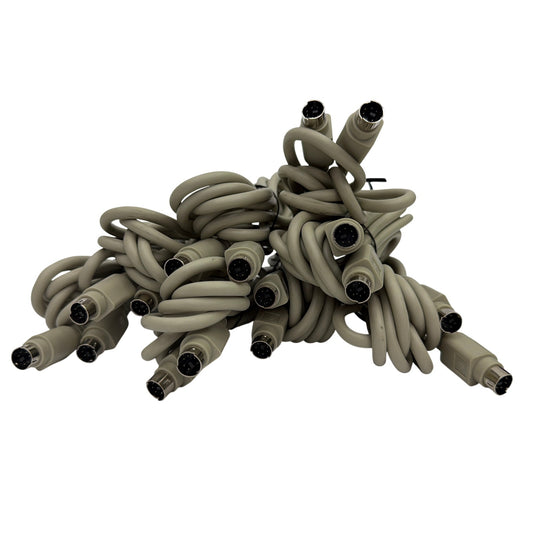 Lot of 8 PS/2 Mini‑DIN 6 Male‑to‑Female Keyboard/Mouse Extension Cables – Beige